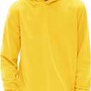 Haloumoning Boys Fashion Hoodies Kids Long Sleeve Hooded Sweatshirts 5-14 Years (Yellow)