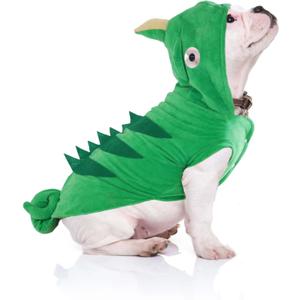 Chameleon Dog Costume for Halloween,Winter Fleece Pet Cat Coat Jacket for Small Medium Large Dog,Pet Funny Clothes Hoodie Labrador Bulldog Chihuahua(Green, XXL) (XXL(Bust 25.1inch|Weight 18-22LBS))