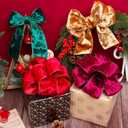 Forest Green Velvet Wired Edge Ribbon, 2.5 Inch x 10 Yards Crushed Velvet Christmas Ribbon for Christmas Tree Decoration Gift Wrapping Garland Wreaths Bows Making