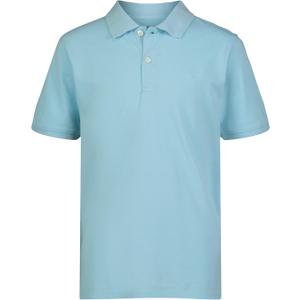 Calvin Klein Boys Short Sleeve Micro Pique Solid Polo, Button Closure, Soft & Comfortable (10-12, Blue Elixer)
