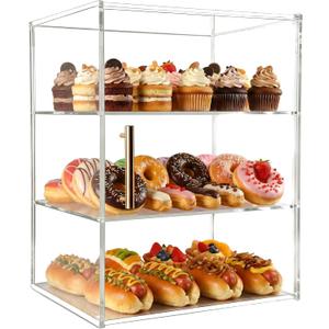 3-Tier Pastry Display Case, Acrylic Bakery Display Case