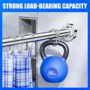 Ausemku Shower Curtain Rod - 32-68 Inch Rustproof Tension Rod, Non-Slip Spring Design, No Drilling Adjustable Curtain Rod for Bathroom, Kitchen, and Closet Silver