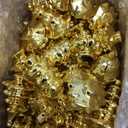 Thyle 140 Pcs Mini Golden Christmas Trees for Xmas Decorations Christmas Vase Filler Small Golden Xmas Tree Statue for Home Table Scatters Stocking Stuffers Favor Vase Filler