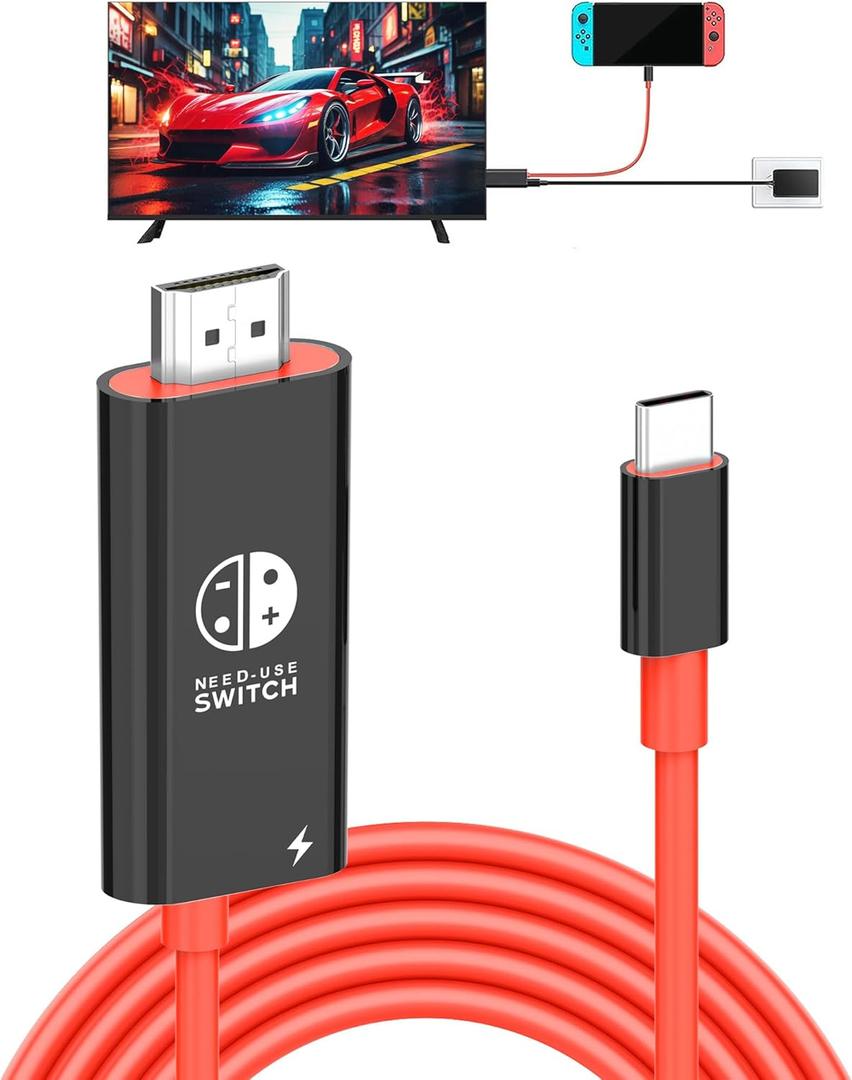 Switch Dock for Nintendo Switch Docking Station, Portable Switch TV Adapter Support 4K@30HZ, Switch TV Dock Mode Compatible Steam Deck/Nintendo Switch OLED, Switch Travel Dock Accessories (Red + Black)