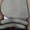 26" H Counter Height Bar Stools Set of 2, Modern Linen Fabric Upholstered Barstools with Backrest for Kitchen Island, Black and Brown Metal Frames