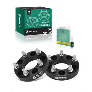 YHTAUTO 5x4.5 to 5x4.75 Wheel Adapters 1 Inch Compatible with Ford Explorer, Jeep, Dodge, Lincoln, Tire Spacers w/1/2-20 & 12.9 Grade Studs, 73.1mm Center Bore 5 Lug 2PCS Black