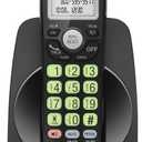 [New] VTech VG131-11 DECT 6.0 Cordless Phone - Bluetooth Connection, Blue-White Display, Big Buttons, Full Duplex, Caller ID, Easy Wall Mount, 1000ft Range (Black)