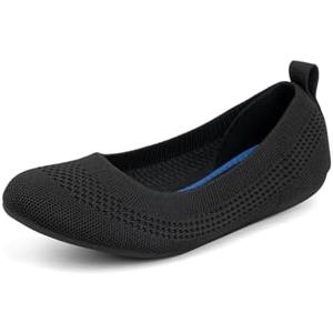 VJH confort Women’s Flats Shoes Ballet Knit Comfort Foldable Round Toe Slip-on Casual Office Work Walking Flats 8, Black .