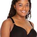 Fruit of the Loom Women's Smooth Cotton T-Shirt Bra - Ultra-Soft, Flexible, and Invisible Under Tees 1 pack black 38D