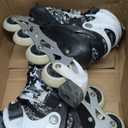 Kuxuan Boys Adjustable Inline Skates with Light up Wheels, Fun Illuminating Skates for Kids Girls Youth (Medium(Kids 13-3 US), Black Came)