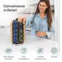 Ibyx 30-Capsule Nespresso Pod Holder  360 Rotating Coffee Storage Stand  Compatible with Nespresso Vertuo  No Assembly, Black Wood Design