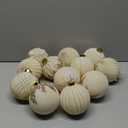 Liliful 12 Pcs 4 Inch Large Velvet Christmas Balls Ornaments Set Flocked Tree Balls Luxury Velvet Christmas Hanging Ornaments for Xmas Tree Party Wedding Home Decor(White)