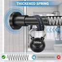 ZYRW Black Shower Curtain Rod 36-98 Inches (3-8.2ft) Non Rust Adjustable Shower Rod Spring Tension Non Slip No Drilling Stainless Steel Shower Rods for Bathroom Window
