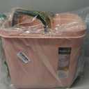 Procade Bathroom Trash Can with Lid, 4 Gallon Pink Garbage Can, Tall Plastic Trash Bin with Push Button, Slim Gold Trash Can Waste Basket for Room, Bedroom,Office,Kitchen (Pink)
