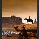 A PLUS MAX 16x22 Picture Frame Black Light Weight Wall Mount | 16 x 22 Inch Black Wood-grain Engineered Wood Material Frame for 16by22 Rectangular Photo Poster - 1 Pack/Black/16x22