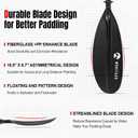 Kayak Paddles with Fiberglass Shaft and Reinforced PP Blade, Floating Adjustable Kayaking Oars, 3 Piece, 220-240 cm/86-94 Inches