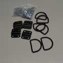 6PCS Heavy Duty Steel D Rings Tie Down Anchors, Ultra Durable 3500 Pound Breaking Strength Surface Mount Hooks Securing Cargo for Trailer, Truck Bed, with Screws & Bolts