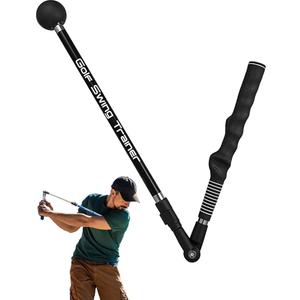 Golf Swing Trainer,Adjustable Portable Golf Training Aid to Improve Hinge, Forearm Rotation, Shoulder Turn,Beginners Improve Golf Swing Exerciser Training Aid (Black)