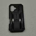 FNTCASE for iPhone 16 Phone Case: for iPhone 16 case with Kickstand Shockproof Military Grade Protective Cover - Dual Layer Full Protection Sturdy Matte Textured Drop Proof - 6.1 Inch Black