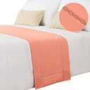 Bed Runner 210 x 50 cm for Queen Size Bed and Full Size Bed, Bed Throws for Foot of Bed, Coral Bed Runner Bedding Scarves Decorations for Bedroom Hotel Wedding Room