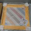 12x12 Picture Frame with Mat for 10x10, Wavy Edge Wooden Real Glass Photo Frame for Wall Hanging, Yellow, 1 Pack