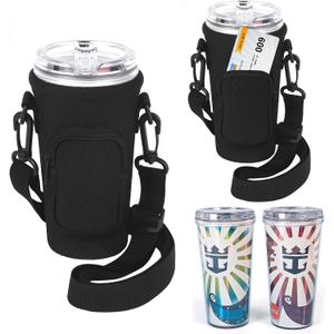 Royal Caribbean Cruise Essentials 2025 2Pack Neoprene Drink Sling + Cruise Card Holder, HandsFree Cup Holder for Royal Caribbean