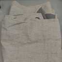 Tollpiz Linen Curtain Bedroom Rod Pocket Semi Sheer Curtains Burlap Light Filtering Thick Linen Drape for Living Room, 38 x 84 inches Long, Natural, Set of 2 Panels