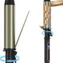 Curling Iron - Professional Manual Salon Rotating 1.75 Inch Hair Curler, Multi-Level Temperature Adjustment Crimper Hair Tool,Styling Tool for Long & Short Hair (Black, 1 3/4 inch)