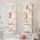 LitaEther 5 Tier Lack Floating Shelf, White Wall Shelf Unit,Display Shelf, 42.5*11.8*7.7 IN
