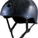 Triple Eight Deep Cover Helmet - Ideal for Skateboarding, Bicycling, BMX, and Roller Skating (Black -Glitter) L/XL