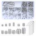 240 Pcs Set Screws Assortment Kit (M3, M4, M5, M6, M8) with Allen KeysDurable Metric Cup Point 304 Stainless Steel for Bathroom Fixtures, Light Fixture Screws,Door Knobs, Faucets, Plumbing, and More