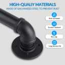 Rectoo Pipe Stair Handrail, 3 Ft Metal Staircase Handrail, Black Galvanized Industrial Iron Hand Rail for Indoor & Outdoor Wall Mount Support, Wall Hand Railing,Safety Handle, Steps Baluster(HR01)