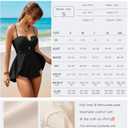 XUNYU One Piece Swimsuits for Women Bandeau Strapless Bathing Suits Tummy Control Modest Swim Dress Cute Teens Swim Suit 2026 (Black, XL)