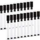 20Pcs Black Magnetic Dry Erase Markers, Small Dry erase Markers Fine Point Tip WhiteBoard Markers for Kids Teachers Office School Supplies