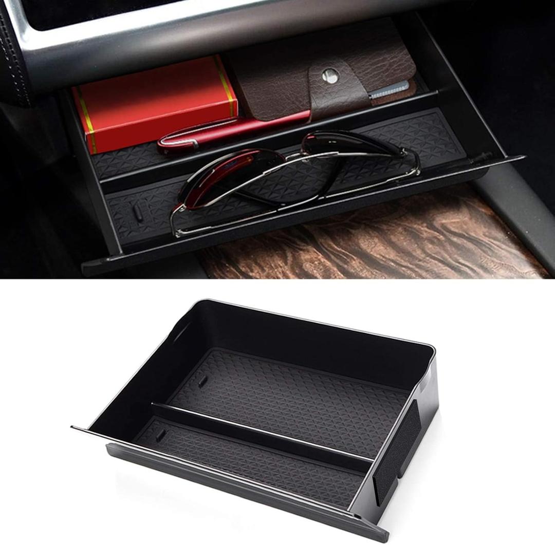 Jaronx Compatible with Tesla Model S/X Cubby Drawer, Center Console Organizer Storage Box Compatible with Tesla Model X/S Accessories (2012-2019 2020 2021)