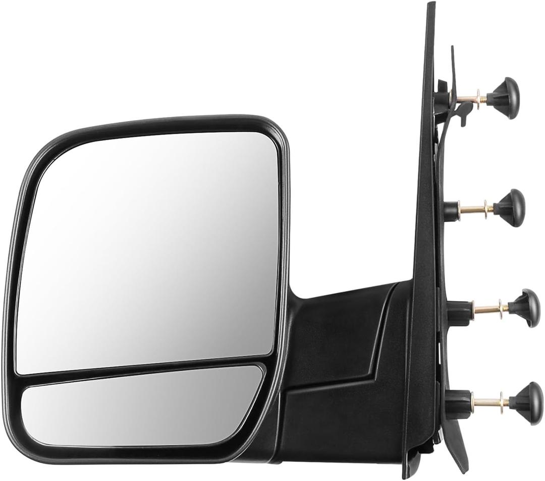 ECCPP Driver Side Mirrors, Left Rear View Mirrors fit 2003-2013 For Ford E-150 E-250 2004-2013 For Ford E-350 E-450 Super Duty E-450 Econoline Black Manual Folding