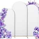 3-Piece Arch Cover Bundle 7.2FT, 6.6FT & 6FT Stretch Spandex Backdrop Set Wedding, Birthday & Photo Booth Arch Covers for Every Event (White)