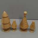 Namalu 4 Pcs Mini Wooden Christmas Trees for Crafts Farmhouse Wood Christmas Trees Small Figurines Vintage Tiny Xmas Table Centerpiece Rustic Unfinished Tabletop for DIY Craft Art Decoration