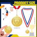 Misdary 12 Pack Medals with Neck Ribbons Team Participation Trophies for Kids Sports Awards Party Favors for Sports Competitions Celebration Gift (Gold)