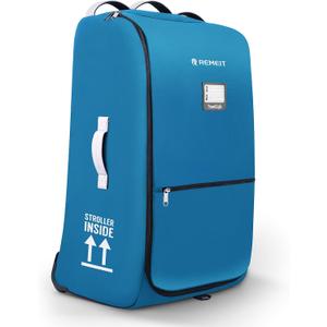 Stroller Bag for Airplane, Stroller Travel Bag Compatible with UPPAbaby Vista V1 V2 V3, Cruz V1 V2 V3, Rolling Wheel Bag with Storage Pocket, Multiple Handles,Luggage Tag for Flight Travel,Blue