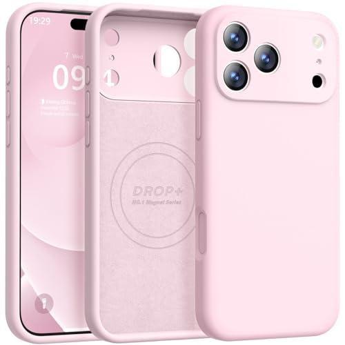 Ktele Magnetic for iPhone 17 Pro Max Case [Compatible with Magsafe] [Premium Silicone Satin-Smooth Touch] Slim Shockproof Anti-Scratch Microfiber Lining Case, 6.9 inch, Chalk Pink