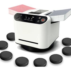 Automatic Card Shuffler and Dealer,2 Decks Shuffle,5 Preset Games,Support 12 Players,Ultra Quiet,Rechargeable,for Poker,Blackjack,UNO,Phase 10,Five Crowns,8 Drawing Remotes (White 2026 Upgrade)