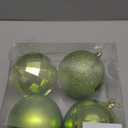 Emopeak 4Pcs Christmas Balls Ornaments for Xmas Christmas Tree - 4 Style Shatterproof Christmas Tree Decorations Hanging Ball for Holiday Wedding Party Decoration (Grass Green,4"/10CM)