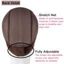 Lace Wig Grip Cap Women: 4x5 Transparent Swiss Lace Front - Non-slip Wig Gripper for Keeping Wigs In Place - Adjustable Elastic Headband with Velcro Medium Size