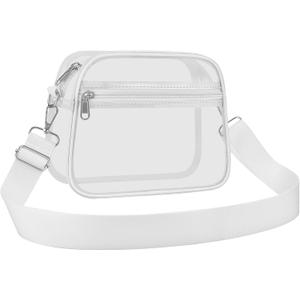 Clear Bag for Stadium Events Mini Small Clear Purse for Stadium Events (White)