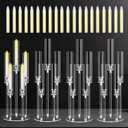 4 Sets 5 Arms Acrylic Candelabra Centerpieces for Tables, 27" Clear Candle Holder for Wedding Dinner Party and Home Decor,Candlesticks Holder with LED Candles