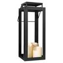 Amazon.com: 12.4" Black Metal Modern Candle Lantern  Decorative Hurricane Lantern for Indoor & Outdoor Use, Ideal for Table, Black Lantern for Mantle, Halloween, Christmas, and Wedding Decor (No Glass Panel) : Tools & Home Improvement
