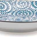 Foraineam Set of 4 Blue and White Porcelain Serving Plates Floral Dinner Shallow Plates Appetizer Salad Dessert Snack Plate Set