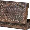 Handcrafted Wooden Keepsake Box  Flower of Life Engraved Memory Box with Lid  Crystal Storage, Jewelry & Trinket Organizer - Gift box for Jewelry