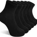 DoSmart Kids Ankle Socks Boys Girls Youth Teen Athletic Short Cotton Breathable Quarter Seamless Running Sock 6 Pairs (9-12 Years)